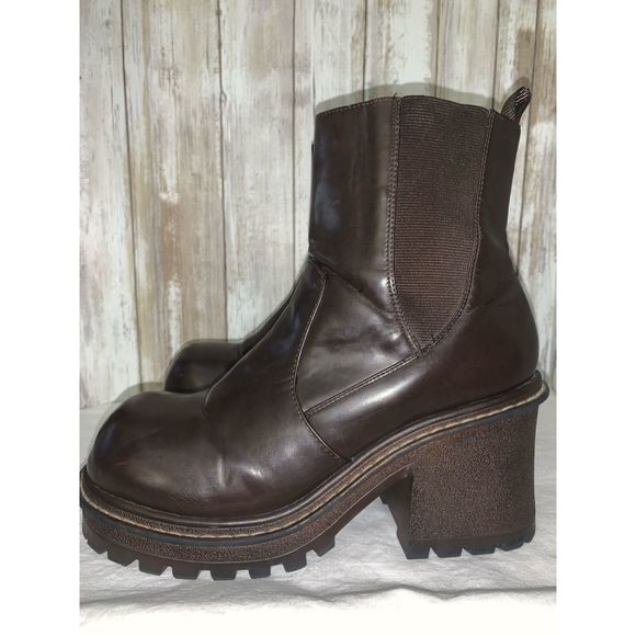 SOLD No Boundaries Vintage Chunky Round Toe Y2k Boots Size 9.5M - Picture 4 of 16